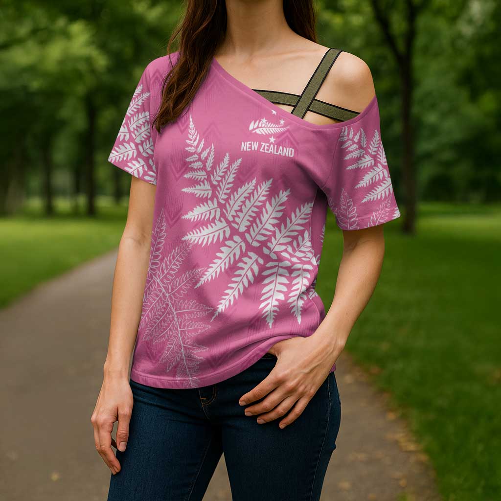 New Zealand Lawn Bowls Breast Cancer Personalized Cross Shoulder Shirt Wrap-Around Silver Fern - Aussie Hoodie