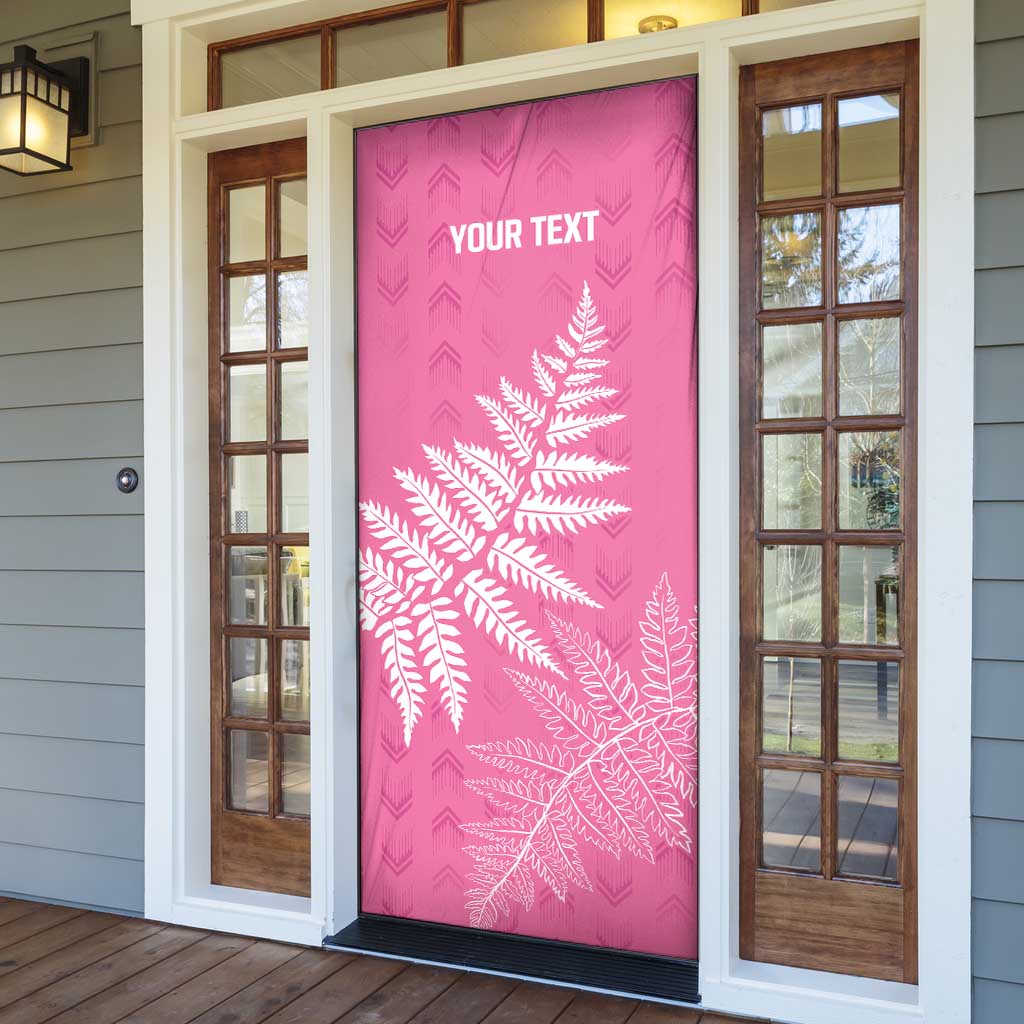 New Zealand Lawn Bowls Breast Cancer Personalized Door Cover Wrap-Around Silver Fern - Aussie Hoodie