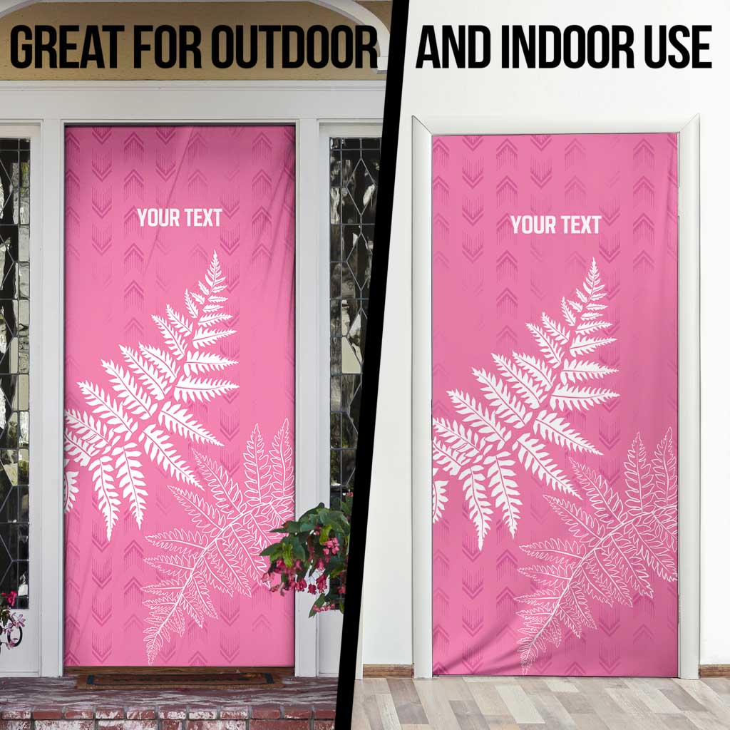 New Zealand Lawn Bowls Breast Cancer Personalized Door Cover Wrap-Around Silver Fern - Aussie Hoodie