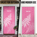 New Zealand Lawn Bowls Breast Cancer Personalized Door Cover Wrap-Around Silver Fern - Aussie Hoodie