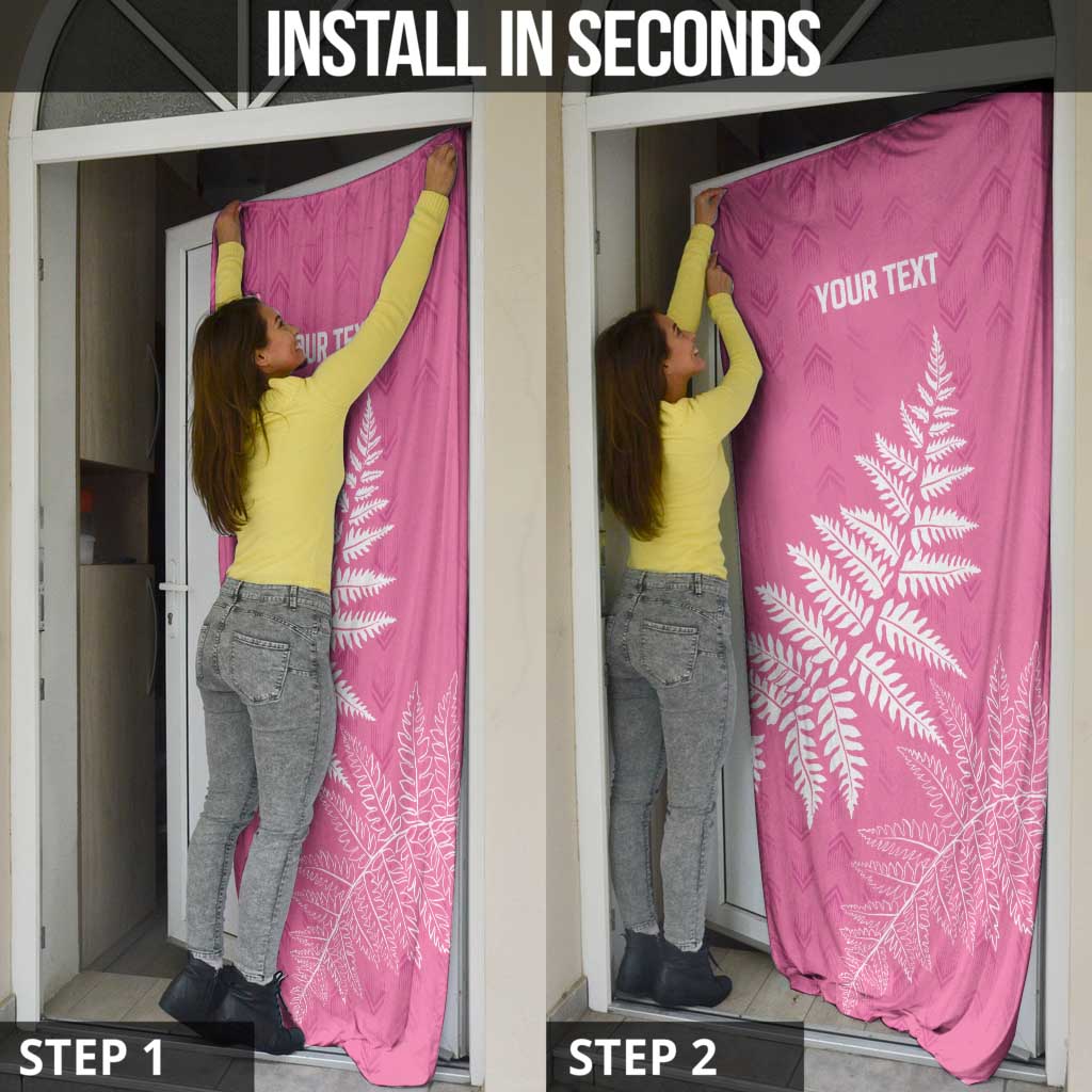 New Zealand Lawn Bowls Breast Cancer Personalized Door Cover Wrap-Around Silver Fern - Aussie Hoodie