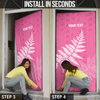 New Zealand Lawn Bowls Breast Cancer Personalized Door Cover Wrap-Around Silver Fern - Aussie Hoodie