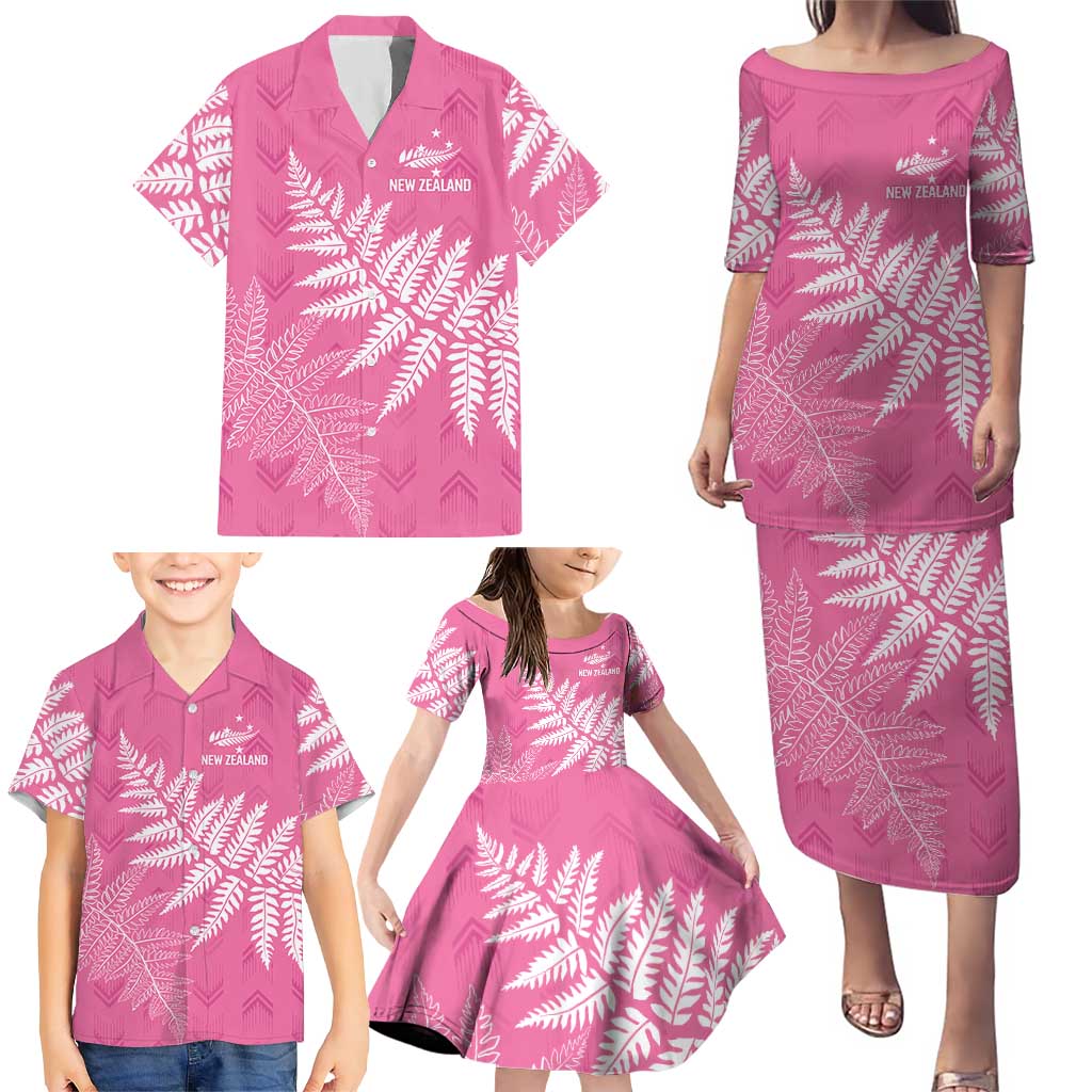 New Zealand Lawn Bowls Breast Cancer Personalized Family Matching Puletasi and Hawaiian Shirt Wrap-Around Silver Fern - Aussie Hoodie