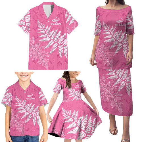 New Zealand Lawn Bowls Breast Cancer Personalized Family Matching Puletasi and Hawaiian Shirt Wrap-Around Silver Fern - Aussie Hoodie