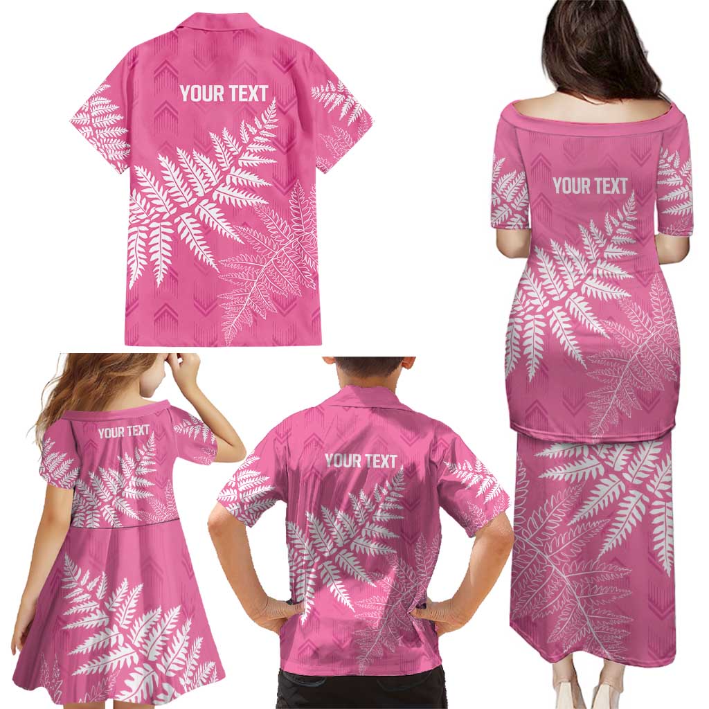 New Zealand Lawn Bowls Breast Cancer Personalized Family Matching Puletasi and Hawaiian Shirt Wrap-Around Silver Fern - Aussie Hoodie