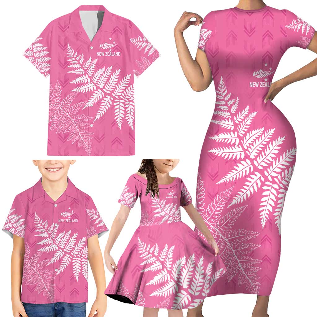 New Zealand Lawn Bowls Breast Cancer Personalized Family Matching Short Sleeve Bodycon Dress and Hawaiian Shirt Wrap-Around Silver Fern - Aussie Hoodie