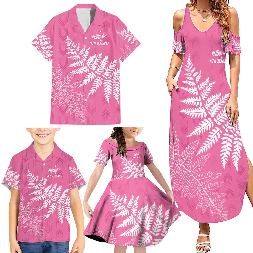 New Zealand Lawn Bowls Breast Cancer Personalized Family Matching Summer Maxi Dress and Hawaiian Shirt Wrap-Around Silver Fern - Aussie Hoodie