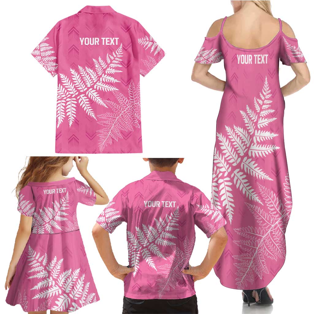 New Zealand Lawn Bowls Breast Cancer Personalized Family Matching Summer Maxi Dress and Hawaiian Shirt Wrap-Around Silver Fern - Aussie Hoodie