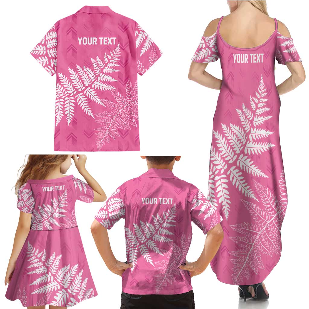 New Zealand Lawn Bowls Breast Cancer Personalized Family Matching Summer Maxi Dress and Hawaiian Shirt Wrap-Around Silver Fern - Aussie Hoodie