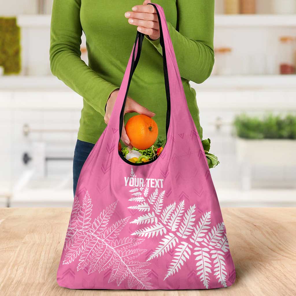 New Zealand Lawn Bowls Breast Cancer Personalized Grocery Bag Wrap-Around Silver Fern - Aussie Hoodie