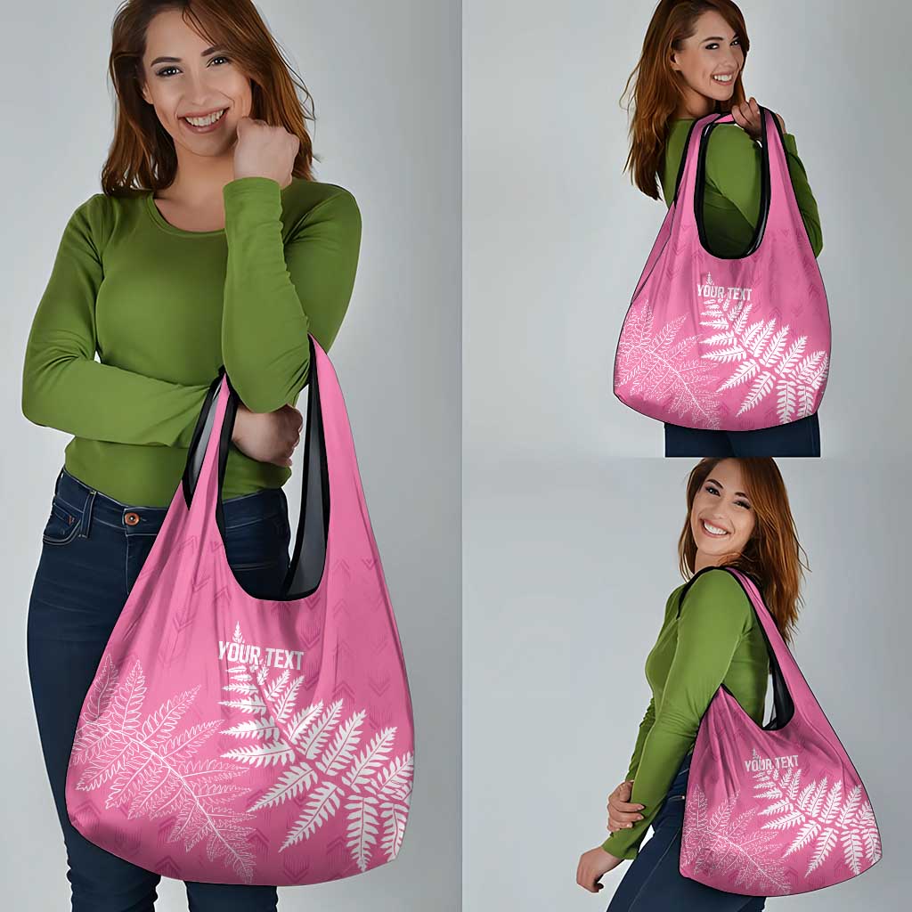 New Zealand Lawn Bowls Breast Cancer Personalized Grocery Bag Wrap-Around Silver Fern - Aussie Hoodie