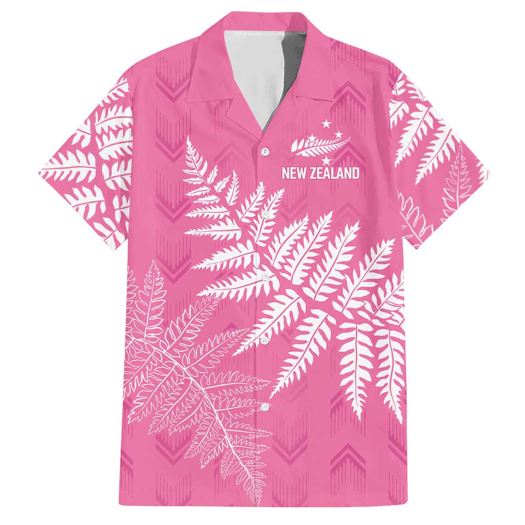 New Zealand Lawn Bowls Breast Cancer Personalized Hawaiian Shirt Wrap-Around Silver Fern - Aussie Hoodie