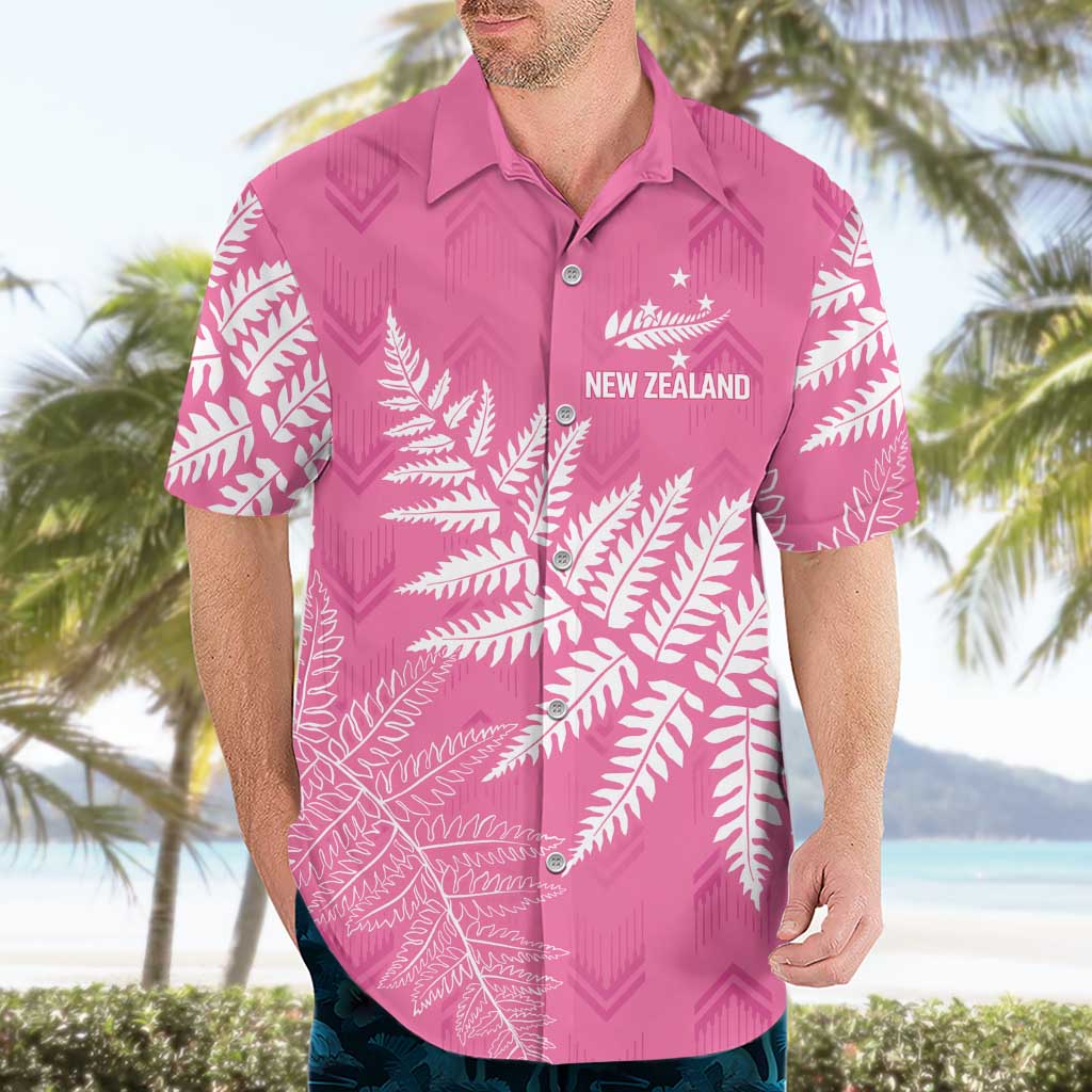 New Zealand Lawn Bowls Breast Cancer Personalized Hawaiian Shirt Wrap-Around Silver Fern - Aussie Hoodie
