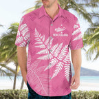 New Zealand Lawn Bowls Breast Cancer Personalized Hawaiian Shirt Wrap-Around Silver Fern - Aussie Hoodie