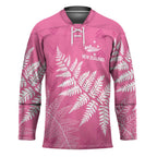New Zealand Lawn Bowls Breast Cancer Personalized Hockey Jersey Wrap-Around Silver Fern - Aussie Hoodie
