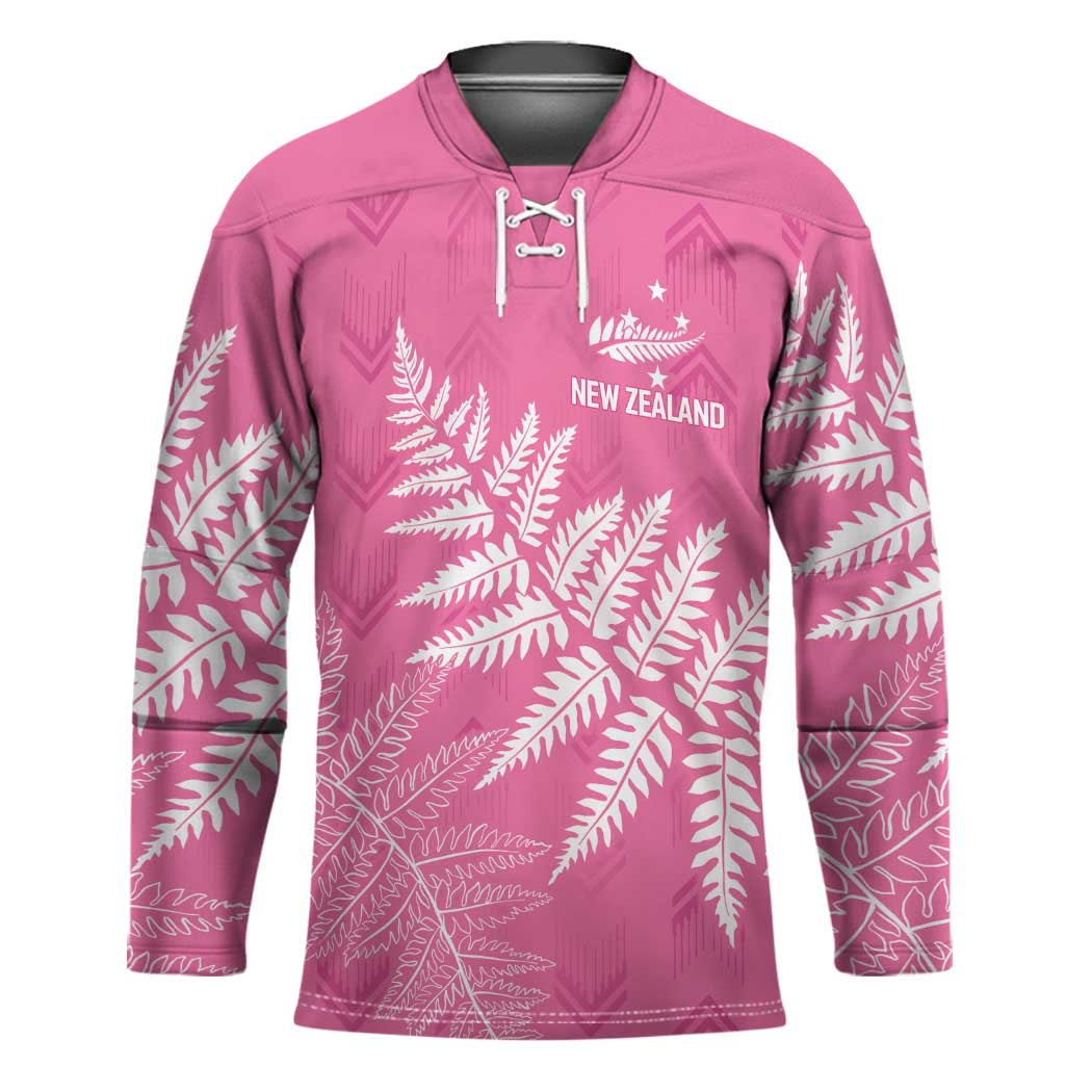New Zealand Lawn Bowls Breast Cancer Personalized Hockey Jersey Wrap-Around Silver Fern - Aussie Hoodie