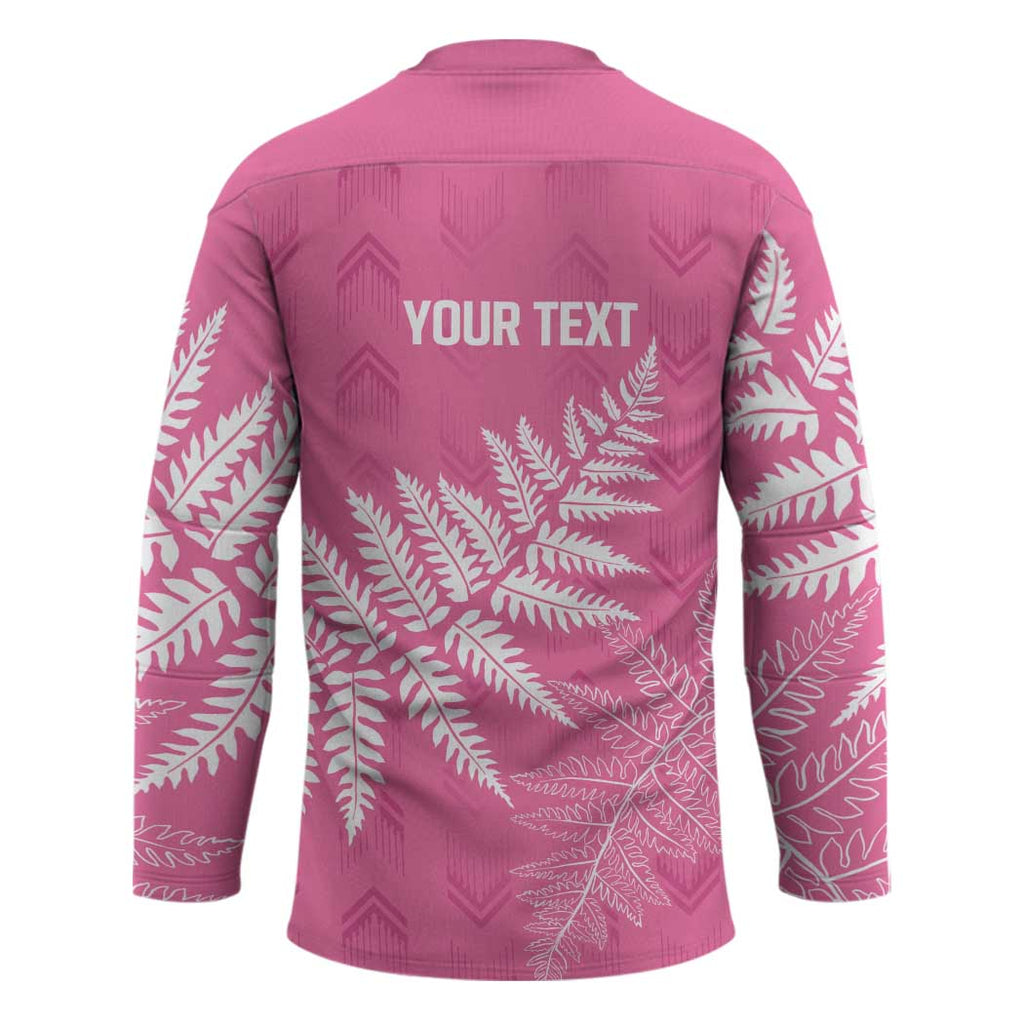 New Zealand Lawn Bowls Breast Cancer Personalized Hockey Jersey Wrap-Around Silver Fern - Aussie Hoodie