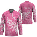 New Zealand Lawn Bowls Breast Cancer Personalized Hockey Jersey Wrap-Around Silver Fern - Aussie Hoodie