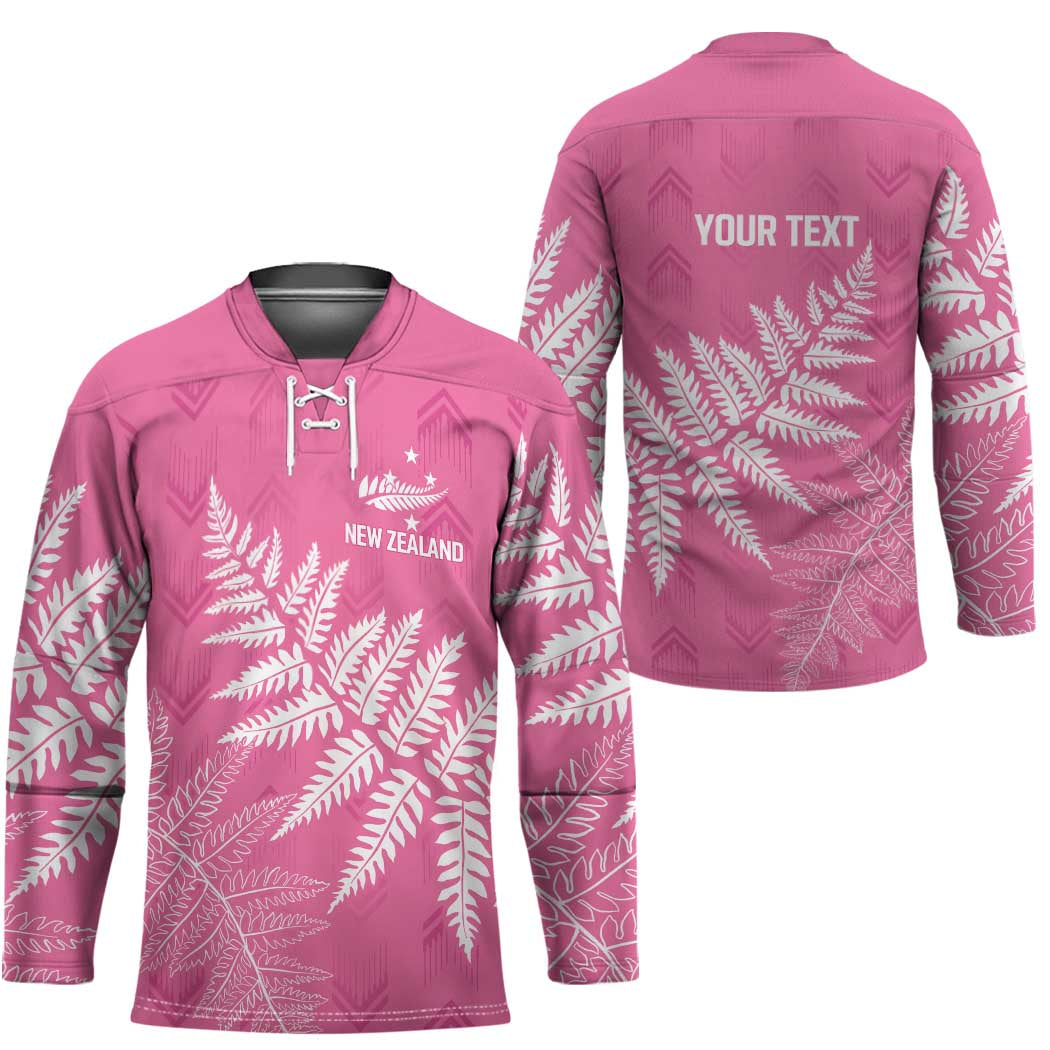 New Zealand Lawn Bowls Breast Cancer Personalized Hockey Jersey Wrap-Around Silver Fern - Aussie Hoodie