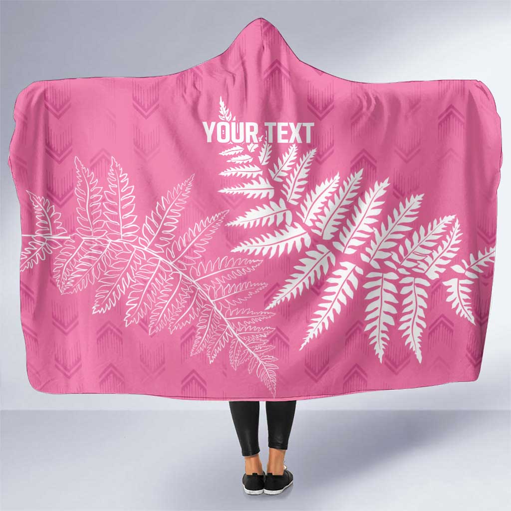New Zealand Lawn Bowls Breast Cancer Personalized Hooded Blanket Wrap-Around Silver Fern - Aussie Hoodie