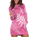 New Zealand Lawn Bowls Breast Cancer Personalized Hoodie Dress Wrap-Around Silver Fern - Aussie Hoodie