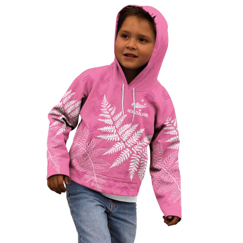 New Zealand Lawn Bowls Breast Cancer Personalized Kid Hoodie Wrap-Around Silver Fern - Aussie Hoodie