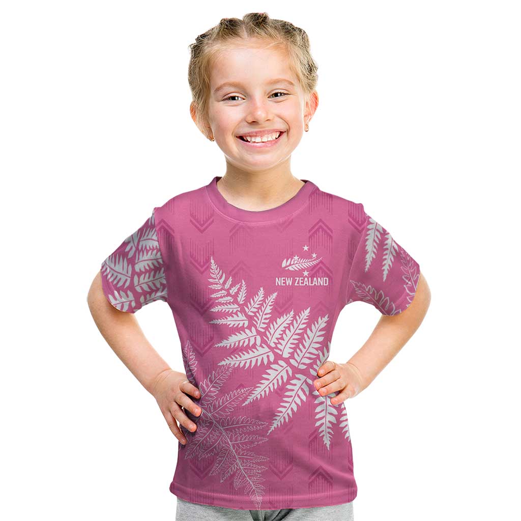 New Zealand Lawn Bowls Breast Cancer Personalized Kid T Shirt Wrap-Around Silver Fern - Aussie Hoodie