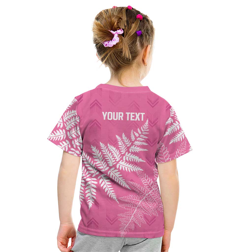 New Zealand Lawn Bowls Breast Cancer Personalized Kid T Shirt Wrap-Around Silver Fern - Aussie Hoodie