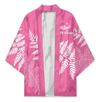 New Zealand Lawn Bowls Breast Cancer Personalized Kimono Wrap-Around Silver Fern - Aussie Hoodie