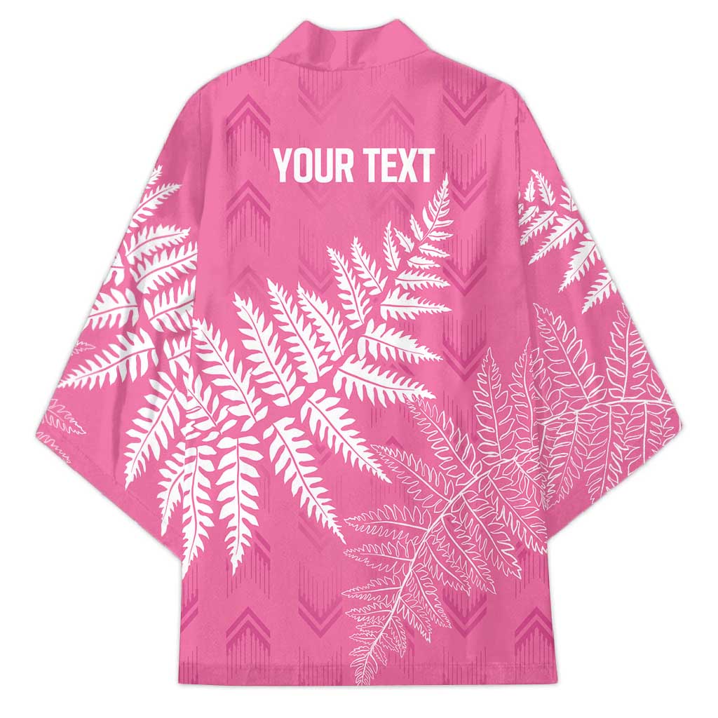 New Zealand Lawn Bowls Breast Cancer Personalized Kimono Wrap-Around Silver Fern - Aussie Hoodie