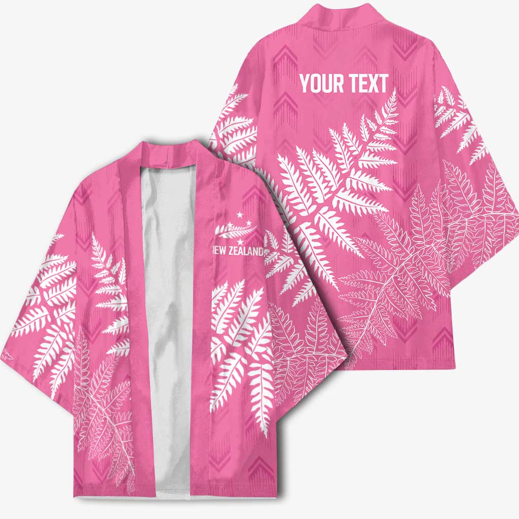 New Zealand Lawn Bowls Breast Cancer Personalized Kimono Wrap-Around Silver Fern - Aussie Hoodie