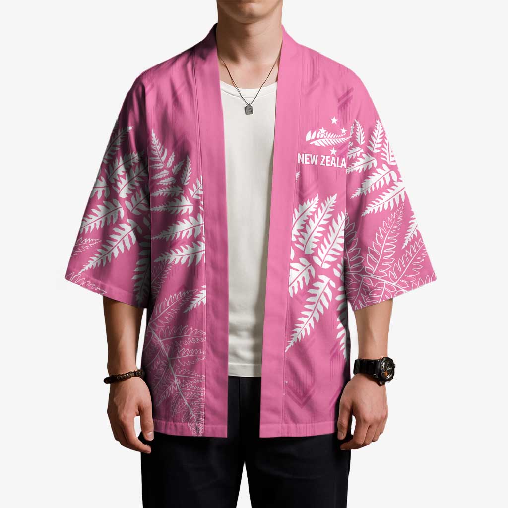 New Zealand Lawn Bowls Breast Cancer Personalized Kimono Wrap-Around Silver Fern - Aussie Hoodie