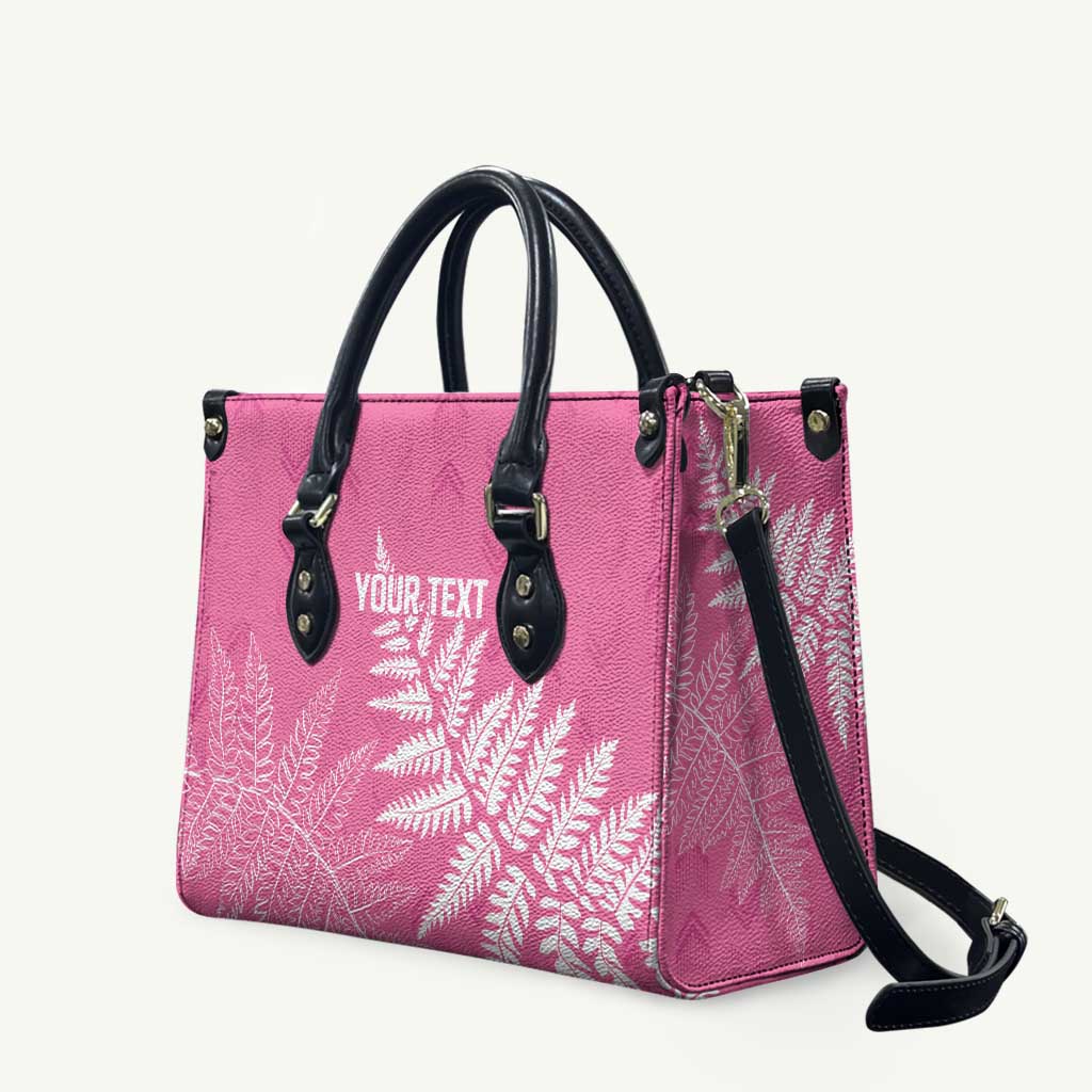 New Zealand Lawn Bowls Breast Cancer Personalized Leather Bag Wrap-Around Silver Fern - Aussie Hoodie