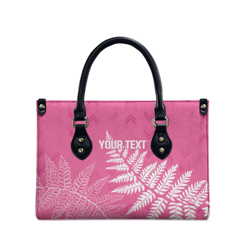 New Zealand Lawn Bowls Breast Cancer Personalized Leather Bag Wrap-Around Silver Fern - Aussie Hoodie
