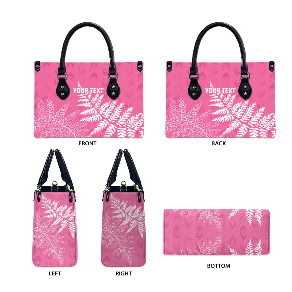 New Zealand Lawn Bowls Breast Cancer Personalized Leather Bag Wrap-Around Silver Fern - Aussie Hoodie