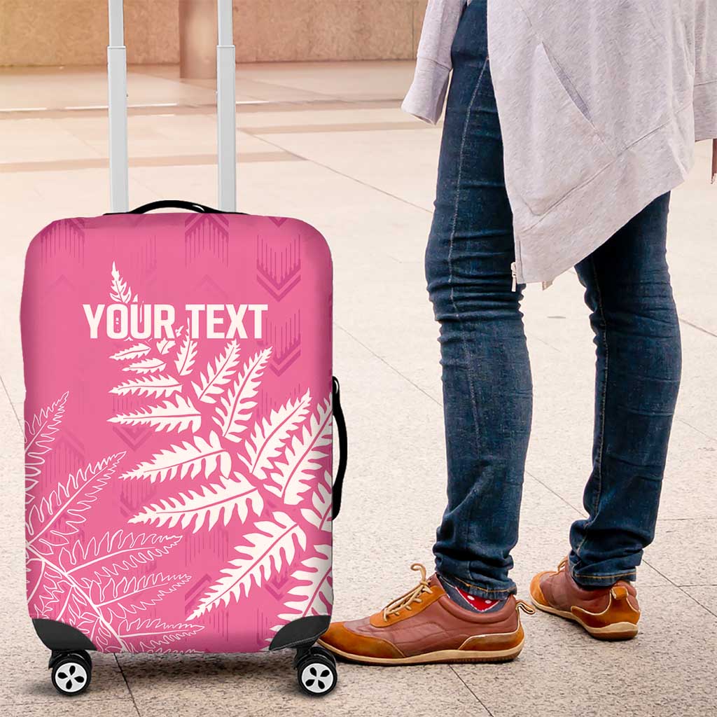 New Zealand Lawn Bowls Breast Cancer Personalized Luggage Cover Wrap-Around Silver Fern - Aussie Hoodie