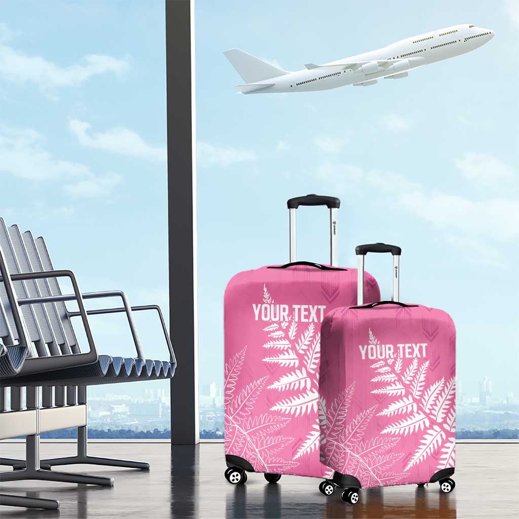 New Zealand Lawn Bowls Breast Cancer Personalized Luggage Cover Wrap-Around Silver Fern - Aussie Hoodie