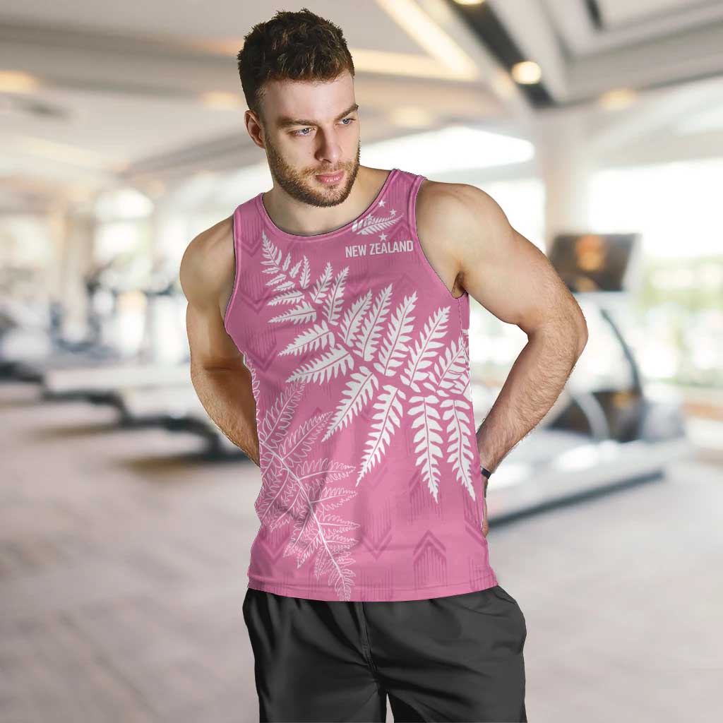 New Zealand Lawn Bowls Breast Cancer Personalized Men Tank Top Wrap-Around Silver Fern - Aussie Hoodie