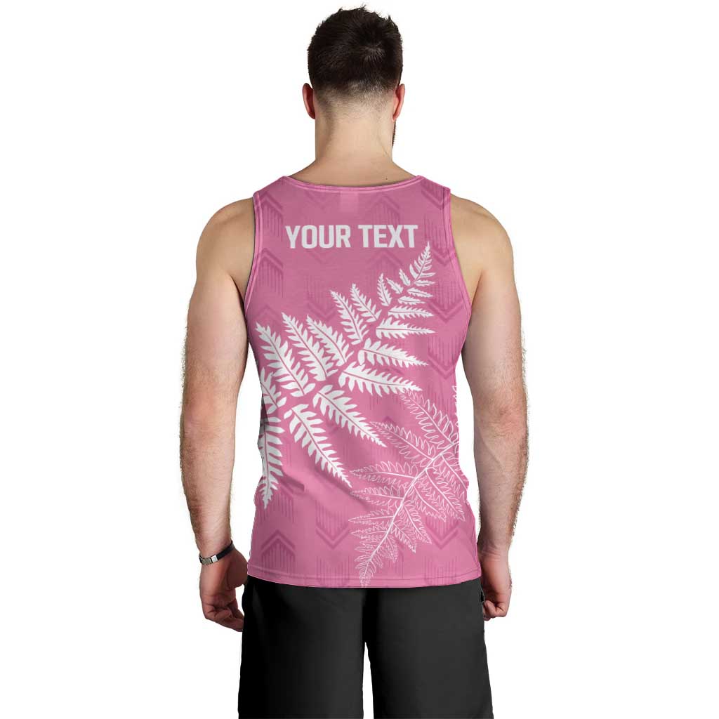 New Zealand Lawn Bowls Breast Cancer Personalized Men Tank Top Wrap-Around Silver Fern - Aussie Hoodie
