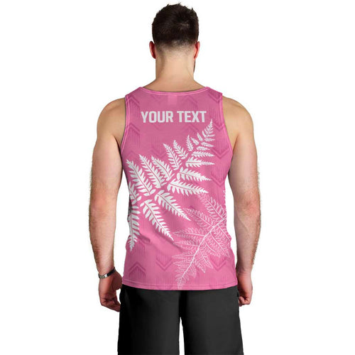 New Zealand Lawn Bowls Breast Cancer Personalized Men Tank Top Wrap-Around Silver Fern - Aussie Hoodie