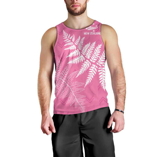 New Zealand Lawn Bowls Breast Cancer Personalized Men Tank Top Wrap-Around Silver Fern - Aussie Hoodie