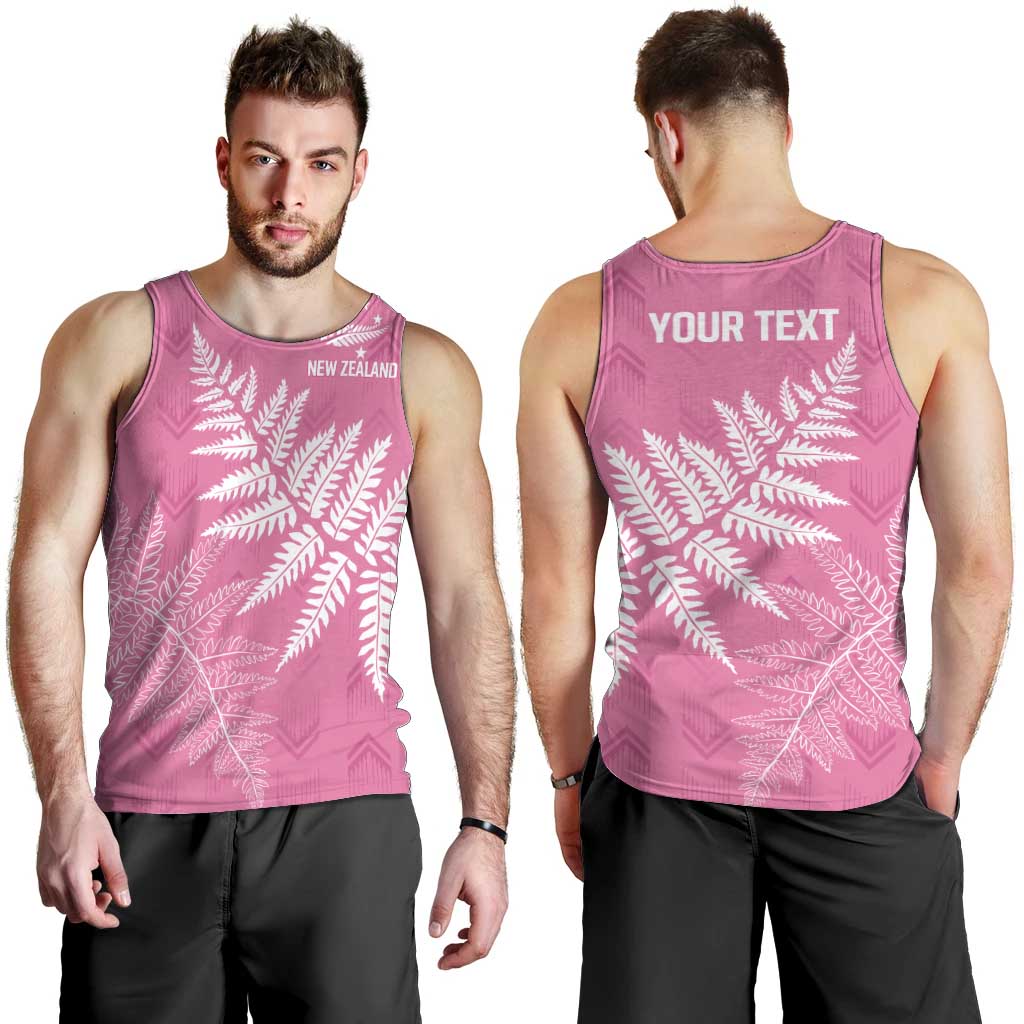 New Zealand Lawn Bowls Breast Cancer Personalized Men Tank Top Wrap-Around Silver Fern - Aussie Hoodie