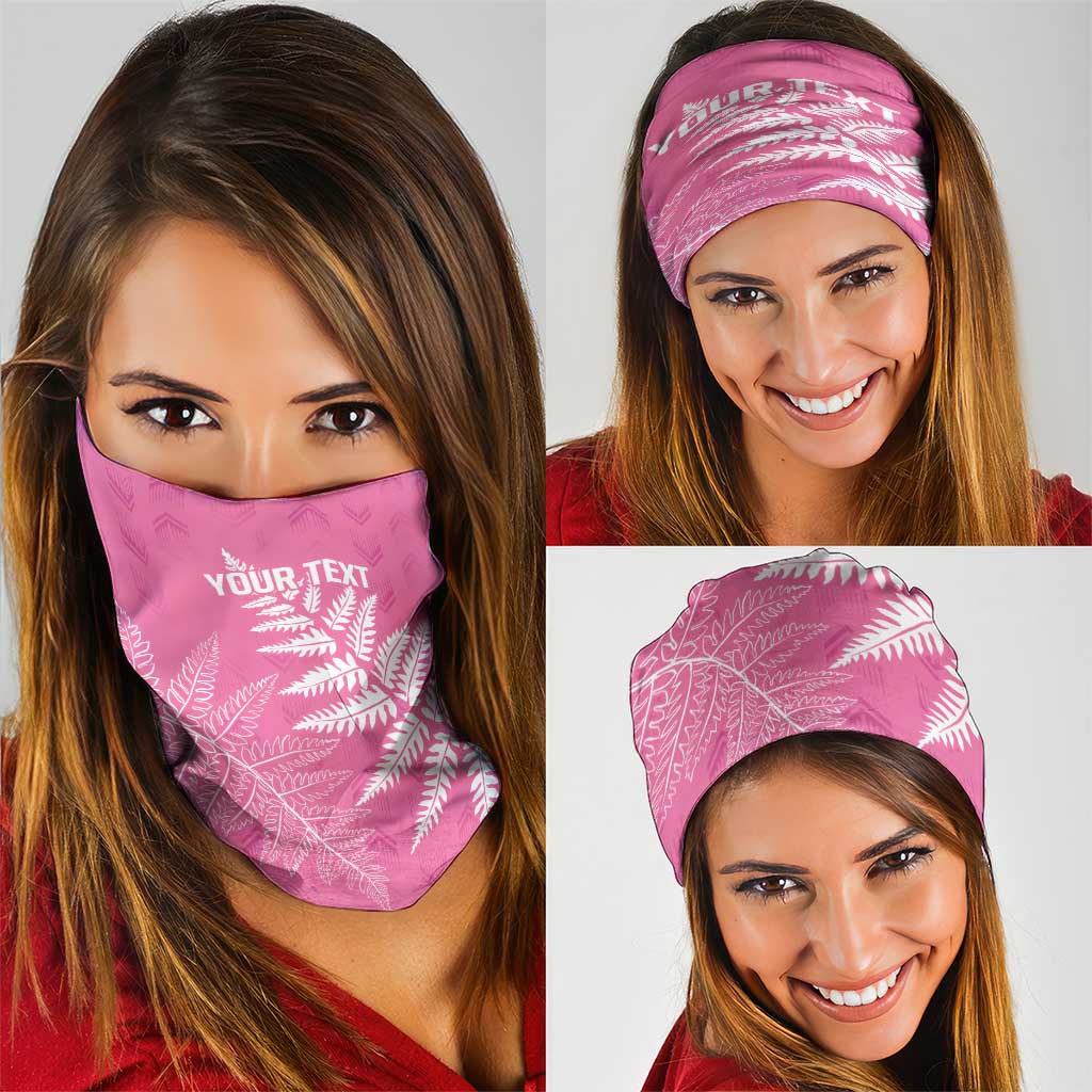 New Zealand Lawn Bowls Breast Cancer Personalized Neck Gaiter Wrap-Around Silver Fern - Aussie Hoodie