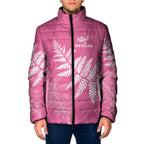 New Zealand Lawn Bowls Breast Cancer Personalized Padded Jacket Wrap-Around Silver Fern - Aussie Hoodie