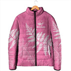 New Zealand Lawn Bowls Breast Cancer Personalized Padded Jacket Wrap-Around Silver Fern - Aussie Hoodie