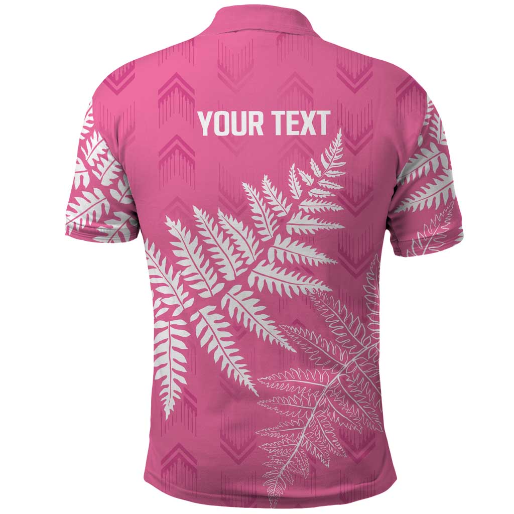 New Zealand Lawn Bowls Breast Cancer Personalized Polo Shirt Wrap-Around Silver Fern - Aussie Hoodie