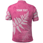New Zealand Lawn Bowls Breast Cancer Personalized Polo Shirt Wrap-Around Silver Fern - Aussie Hoodie