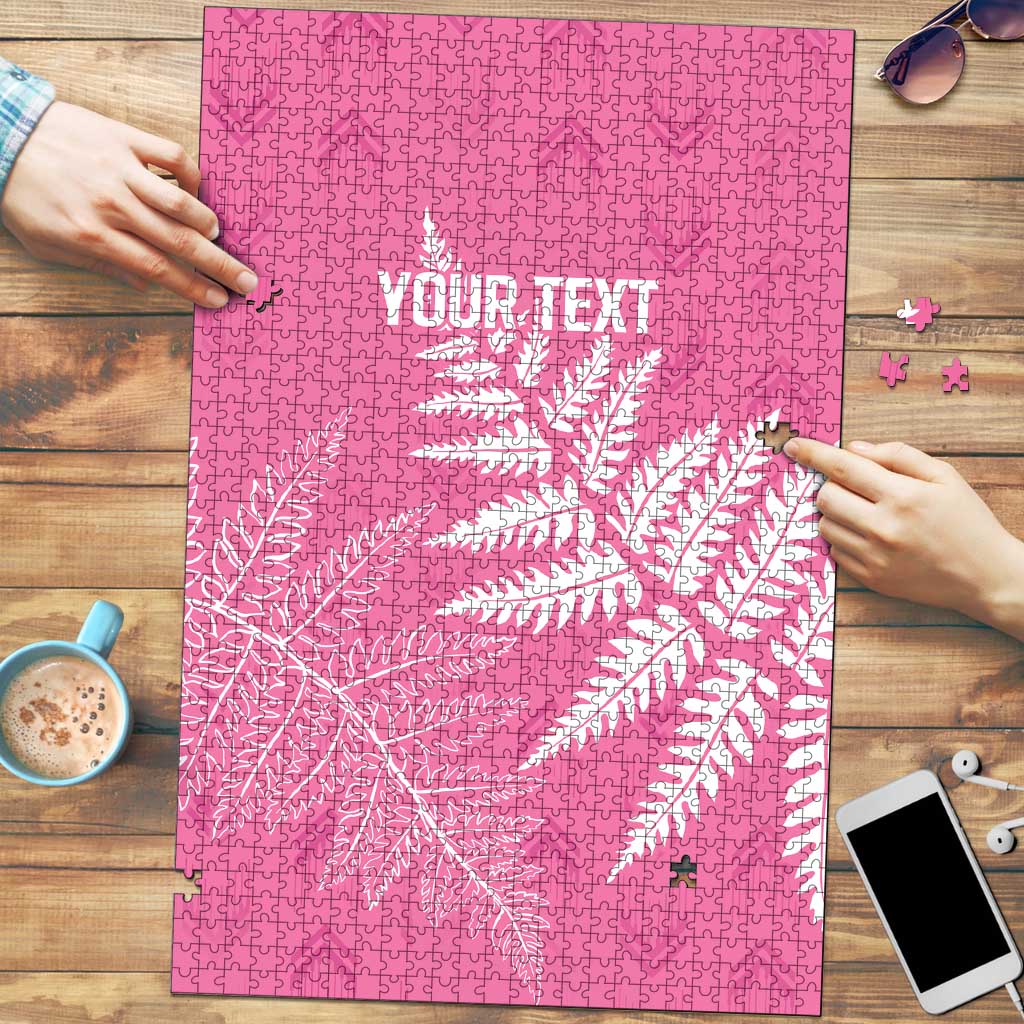 New Zealand Lawn Bowls Breast Cancer Personalized Puzzle Wrap-Around Silver Fern - Aussie Hoodie