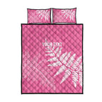 New Zealand Lawn Bowls Breast Cancer Personalized Quilt Bed Set Wrap-Around Silver Fern - Aussie Hoodie