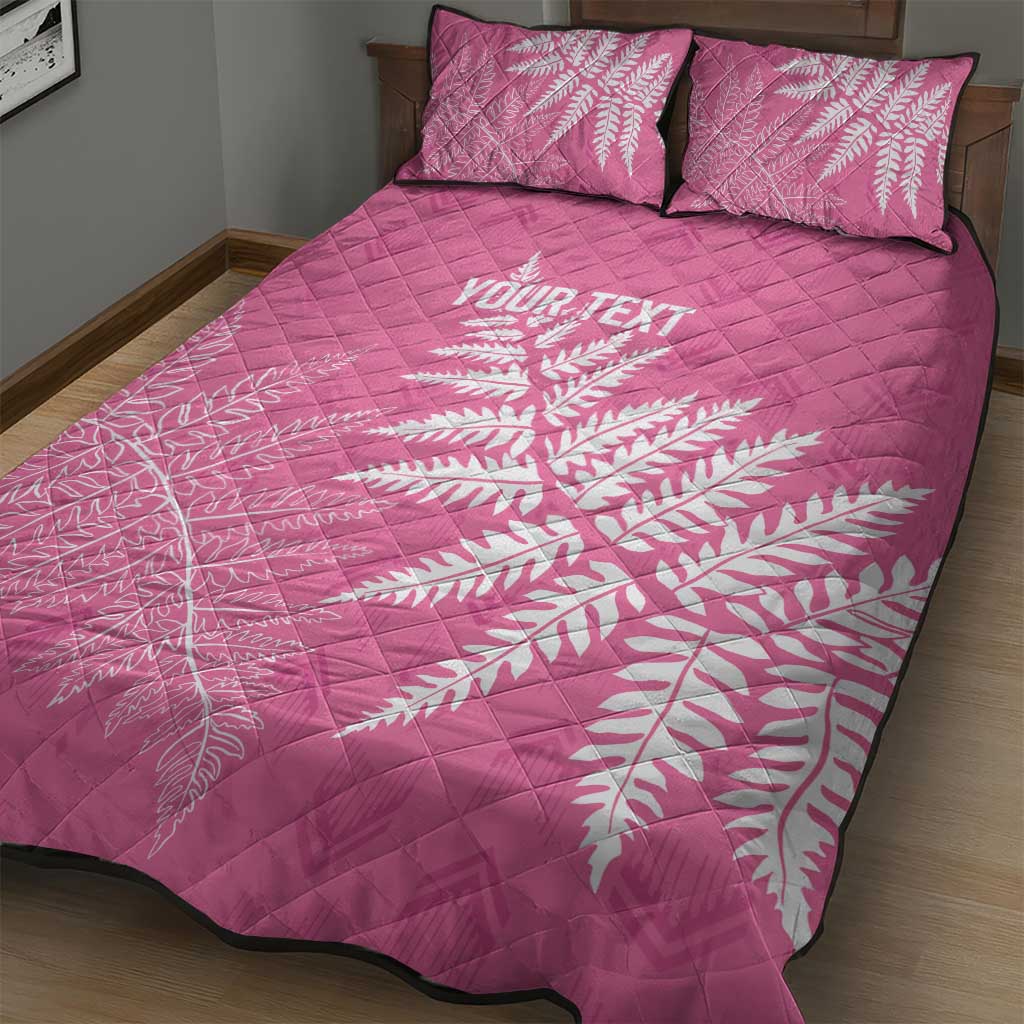 New Zealand Lawn Bowls Breast Cancer Personalized Quilt Bed Set Wrap-Around Silver Fern - Aussie Hoodie